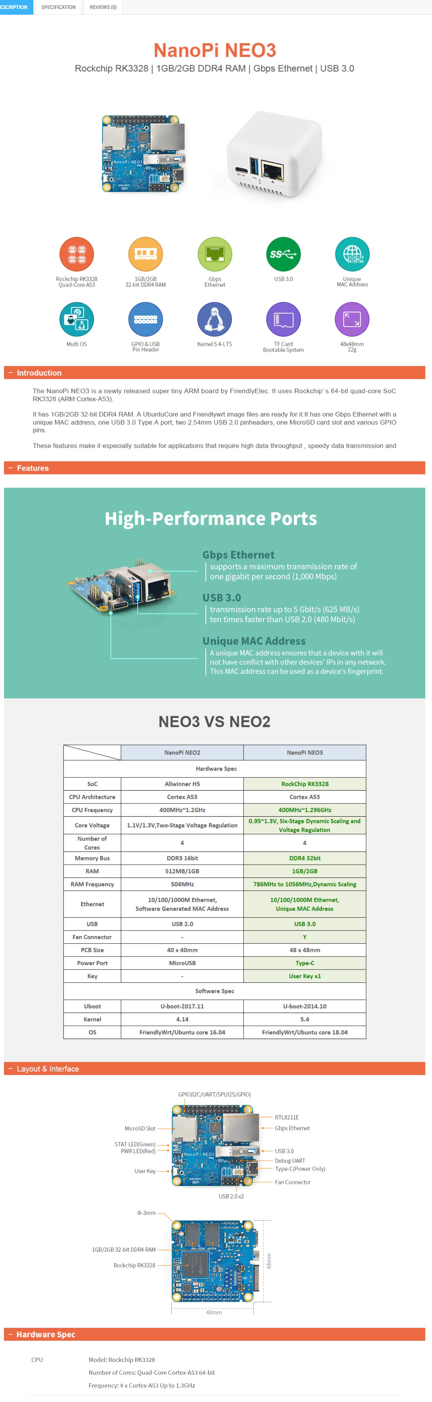 NanoPi NEO3 Mini Development Board RK3328 Gigabit Ethernet port 1GB/2GB memory OpenWrt/LEDE dropship Custom PCB electronics customize