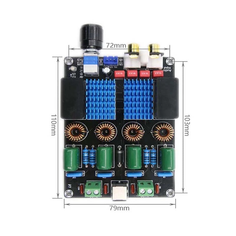 100W*2 2.0 Channel Stereo Digital Power Audio Amplifier Board 12V-24V Class D Deluxe High Power Amplifiers pcb assembly Custom