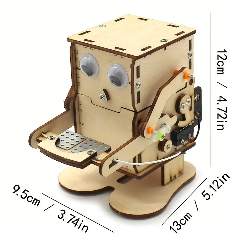 Custom DIY Assembled Coin-Swallowing Robot Science Experiment Kit Kids Electric Educational Teaching Kit Manufacturer