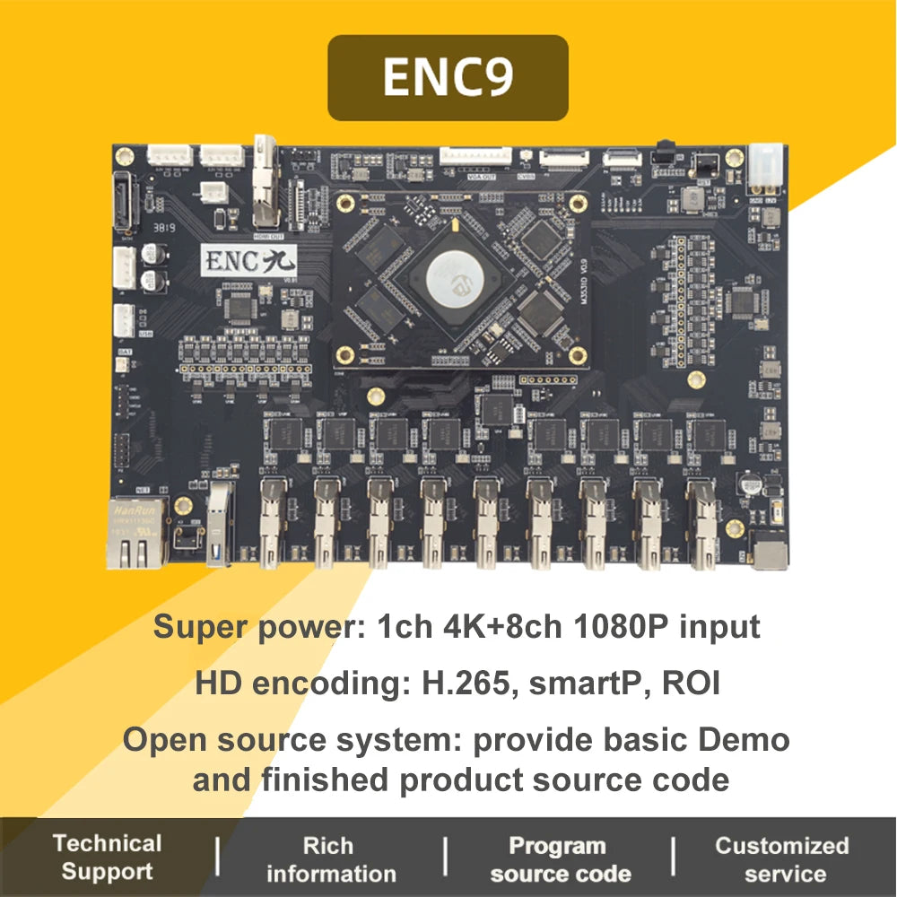 Custom Link Pi ENC9 Evaluation board Hisilicon Hi3531DV100 HD /Encoder Decoder HD smartP AVBR/RTMP/HLS/ Live Broadcast YouTube Manufacturer