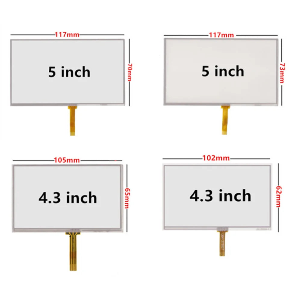Custom 10Pcs/Lot 4.3/5 Inch Universal Resistance Digitizer Touch Screen Panel Glass For GPS Navigation MP3 Replacement Parts Manufacturer