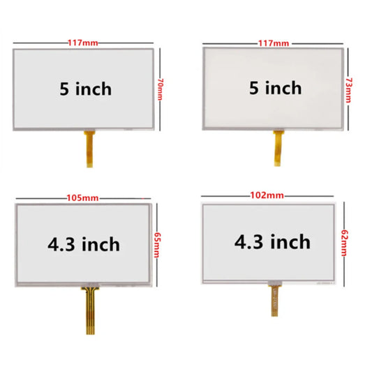 Custom 10Pcs/Lot 4.3/5 Inch Universal Resistance Digitizer Touch Screen Panel Glass For GPS Navigation MP3 Replacement Parts Manufacturer