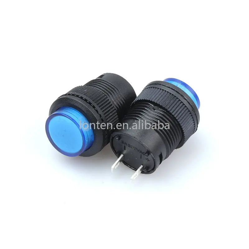 Custom 5Pcs R16-503 Key Button Switch Jog Reset Self-locking Switch Round 2 Pin 16MM without Light Manufacturer