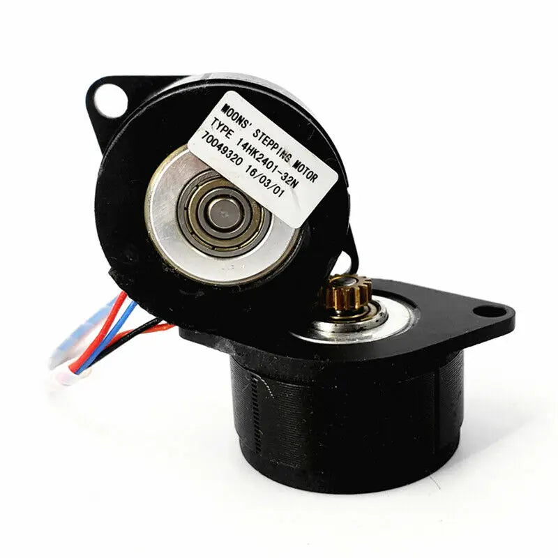 Custom MOONS Micro 36MM Round 14HK2401 Stepper Motor 0.9 Degree 2-Phase 4-Wire 13 Ohms 15 teeth Brass Gear for Printer CNC Robot Manufacturer
