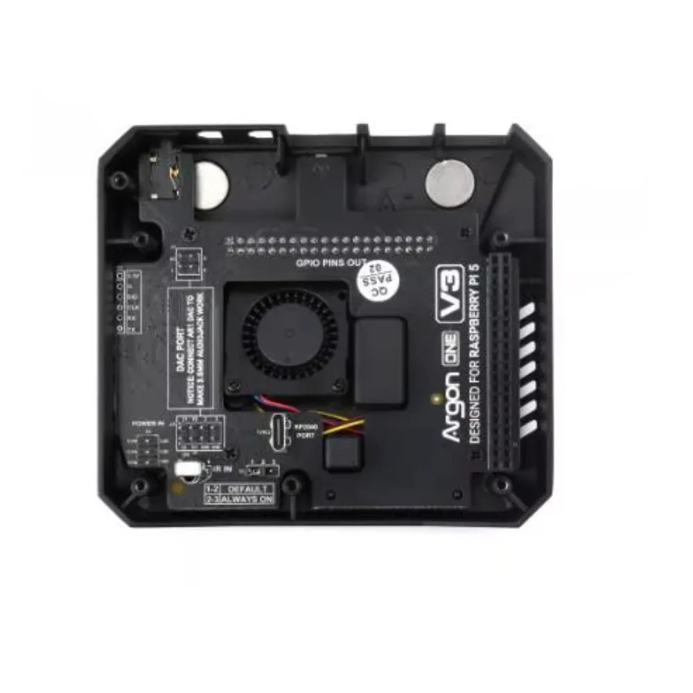 PI5-CASE-ARGON-ONE,Argon ONE V3 Aluminum Alloy Case for Raspberry Pi 5,Built-in Cooling Fan,Optional for M.2 NVME Expansion Slot