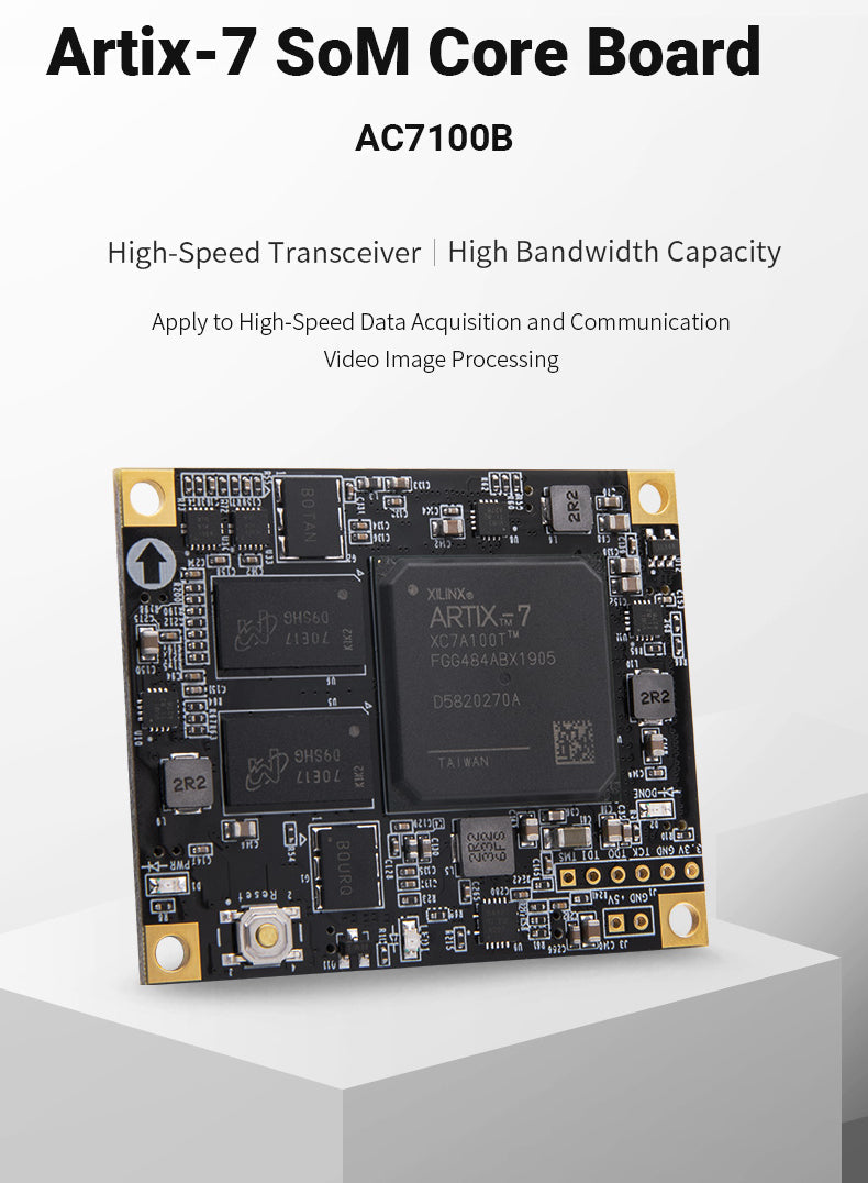 SoM AC7100B: XILINX Artix-7 XC7A100T FPGA Core Board Industrial Grade Module Custom PCB liquid detector pcba customize