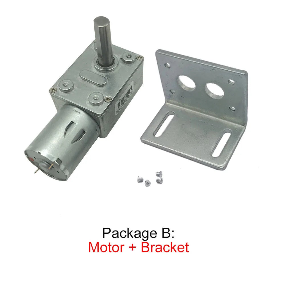 Custom JGY370 Worm Gear Motor DC 12V 8MM D7 Shaft Gearbox Reducer 6V 24V Self Lock Reversed Gearbox Length 25MM Low Speed Manufacturer