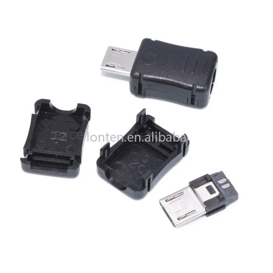 Custom 10sets Micro USB 5 Pin T Port Male Plug Connector Black Plastic Cover for Kinds of DIY Charging Cable Manufacturer