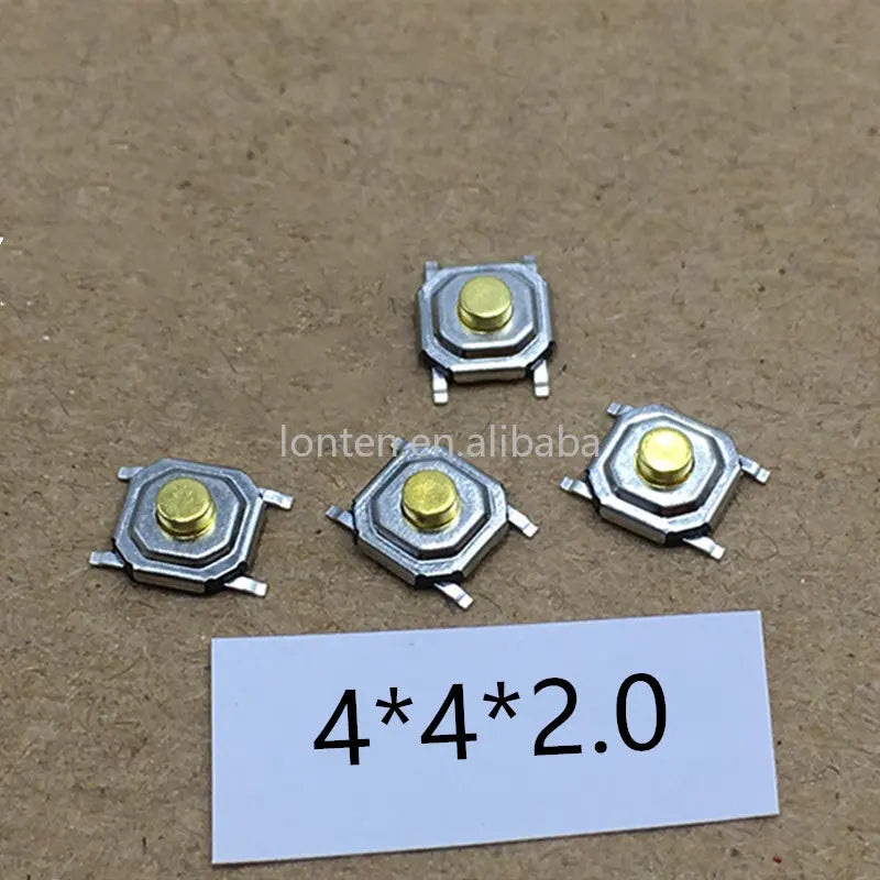 Custom 50PCS 4x4MM Push botton switch 4x4x1.5 /1.6/1.7/2/2.3/2.5/3/3.5/4.3mm Copper Head SMD PCB Tactile Push Button Switch Manufacturer