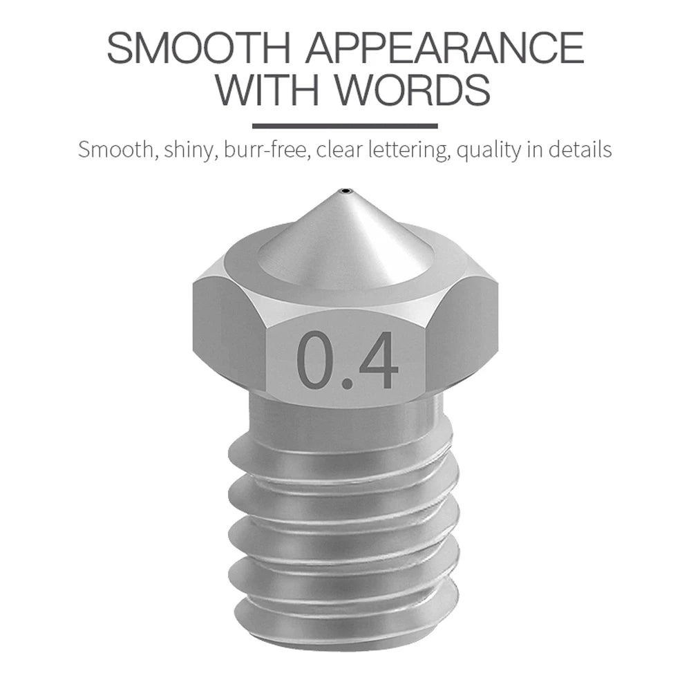 Custom E3DV6 Nozzle Stainless Steel Nozzle M6 Threaded For E3DV6 Print Head Extruder 1.75mm Filament 3D Printer Print Head Manufacturer