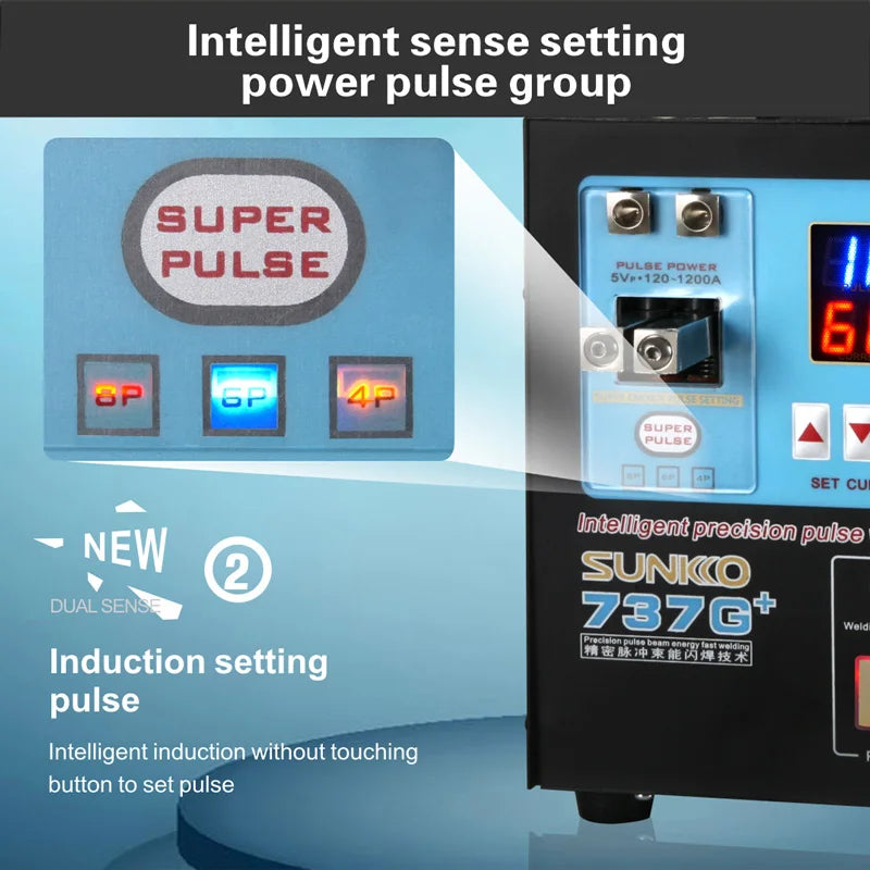 Custom SUNKKO 737G+ Spot Welder 4.3KW High Power Automatic Sensing Pulse Spot Welding Machine With Pen For 18650 Battery Pack Welding Manufacturer