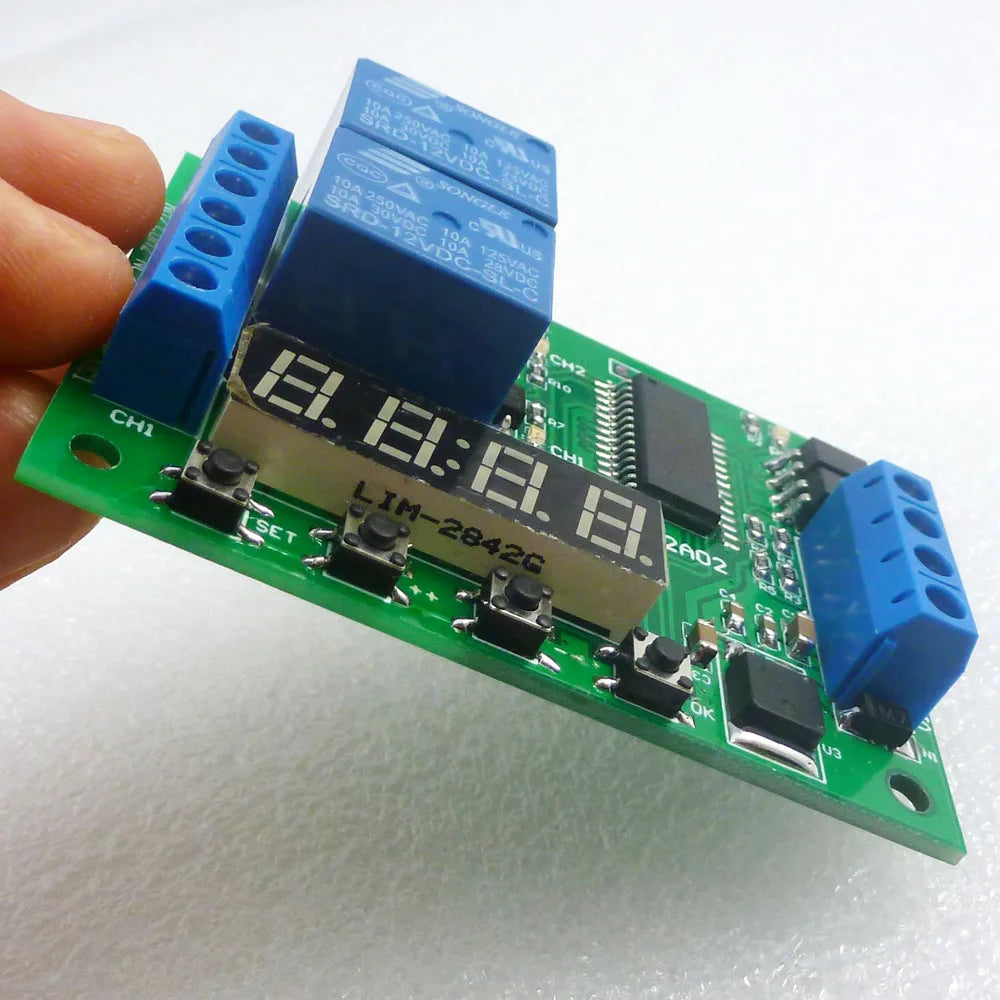 Custom OEM IO22A02 DC 12V 2CH Multi-function Delay Relay Timer Time Switch for PLC LED Motor Manufacturer