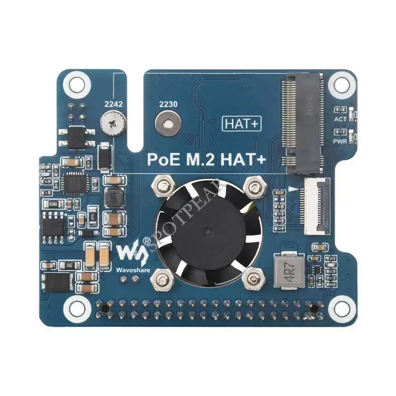 Raspberry Pi 5 PoE HAT Supports PCIe to M.2 Adapter with PoE Function NVMe Protocol M.2 Solid State Drive for Education Learning