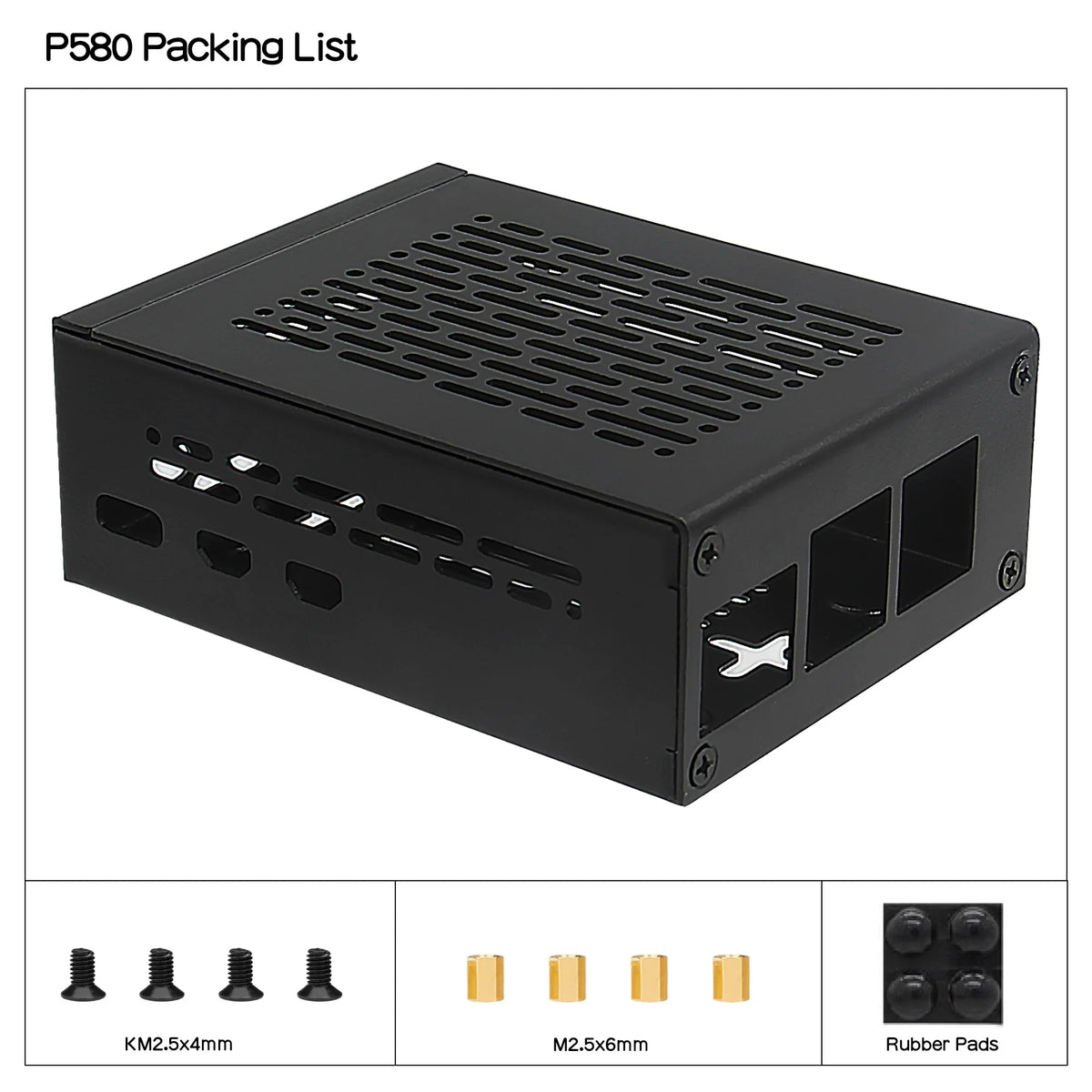 Custom  Metal Case P580 for Raspberry Pi 5 & X1002 Board NOT support X1000/X1001/X1003 Board