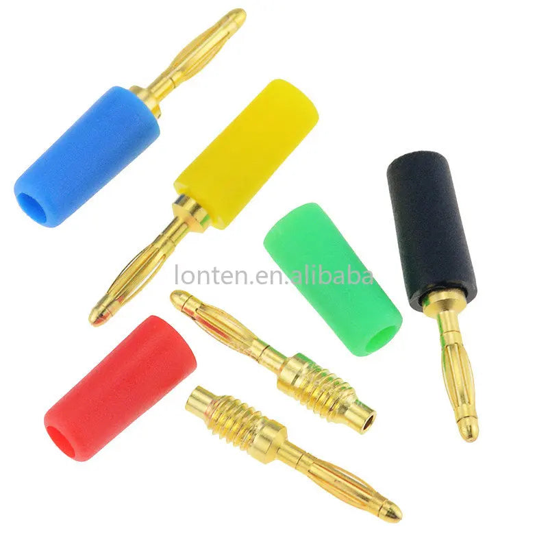 Custom Custom 5pcs Gold plated 2mm Banana Plug Jack For Speaker Amplifier Test Probes Connector Manufacturer