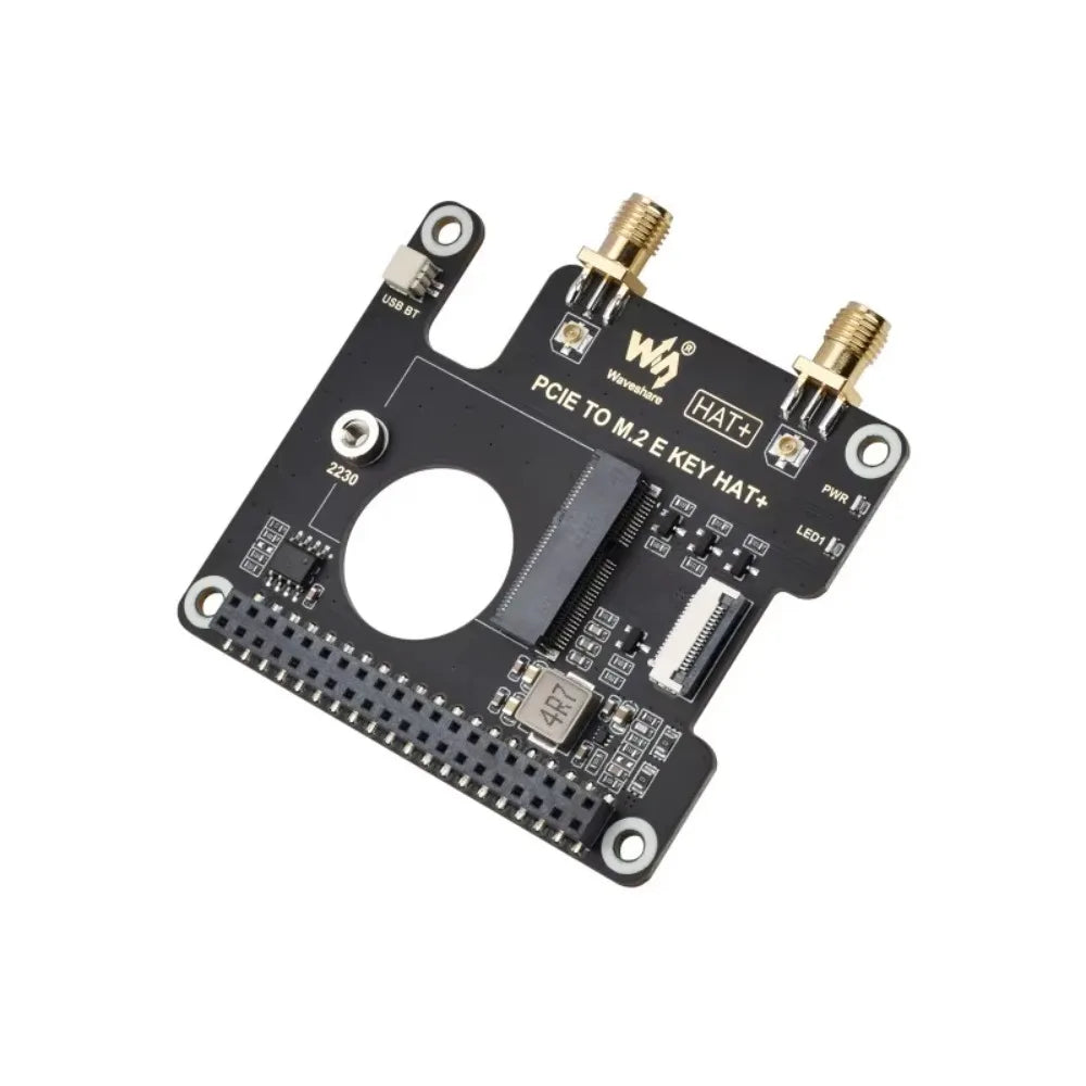PCIe To M.2 E KEY HAT for Raspberry Pi 5,Compatible With NGFF (M.2 E Key) Wireless NIC,Supports USB BT Connection