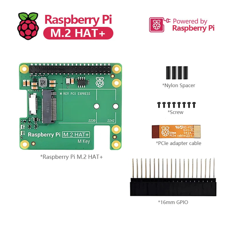 Raspberry Pi 5 Official Original PCIe to M.2 NVMe SSD M.2 HAT+
