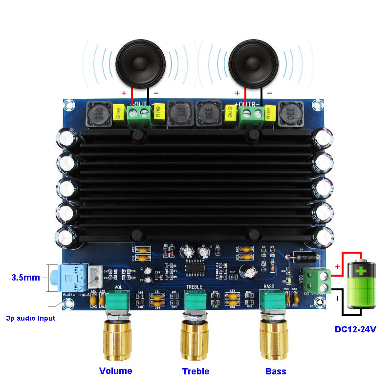 2*150W TPA3116D2 Power Amplifier Board Digital Audio Stereo Class D TL0741 amplifiers with Tone Amplificador pcb assembly Customize