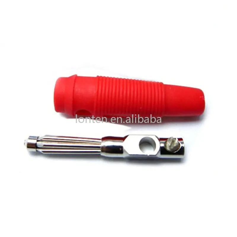 Custom 5Pcs 4mm Male 32A High Current Screw Solderless Stackable Banana Plug Connector Manufacturer