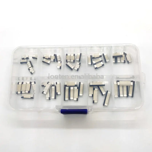 Custom 50pcs FFC FPC connector 0.5mm 4/6/8/10/12/14/16/18/20/22 Pin Drawer Type Bottom Contact Flat Cable Connector Socket Sets Manufacturer