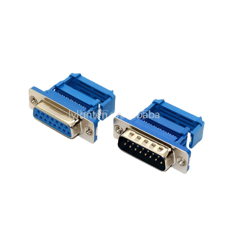 Custom Pack 2.54mm 0.1" Pitch DB15 Male IDC Crimp Connector for Flat Ribbon Cable, D-sub 15 Pins Manufacturer