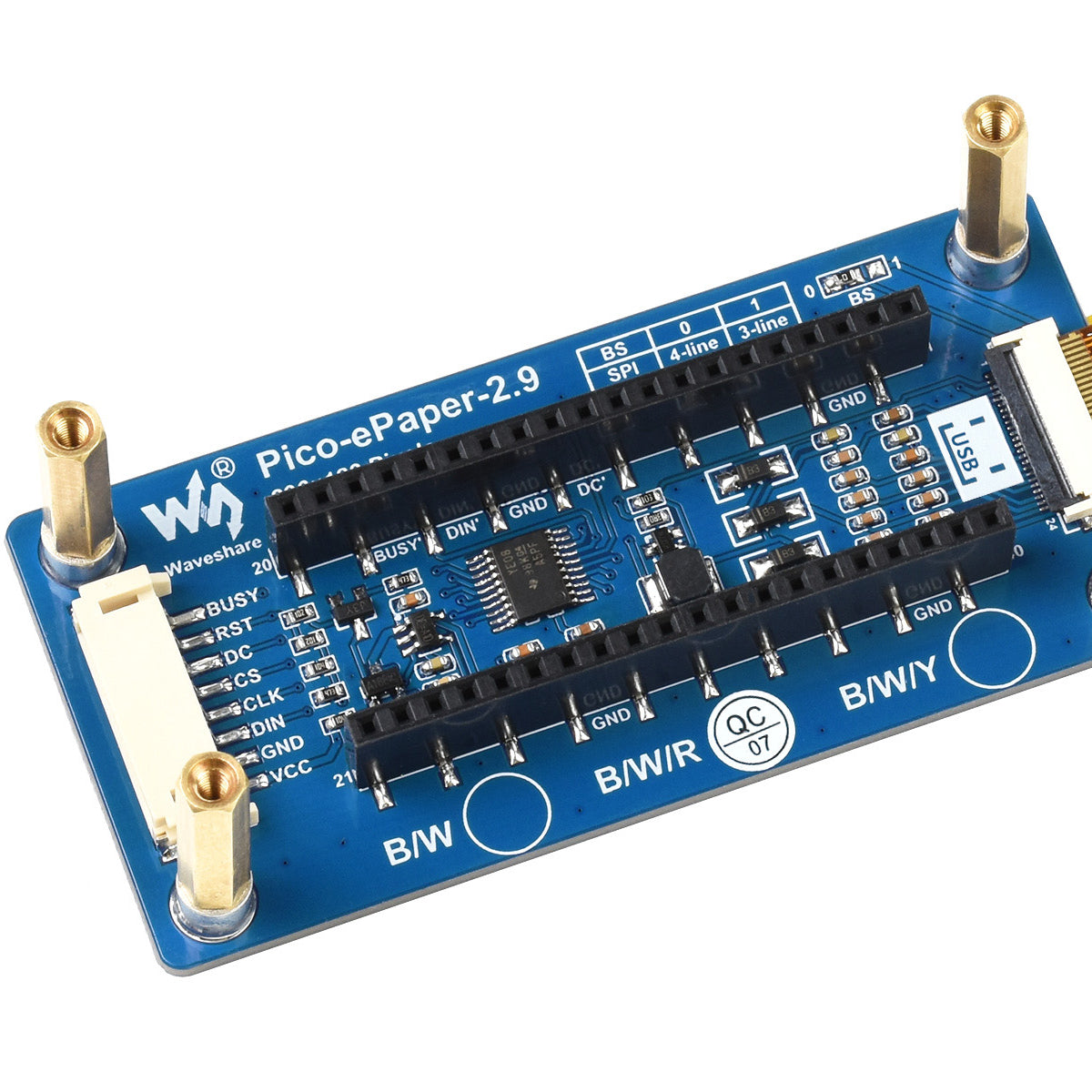 2.9Inch E-Papier E-Ink Display Module (B) Voor Raspberry Pi Pico 296x128 Pixels, Rood/Zwart/Wit Spi-interface Custom PCB device