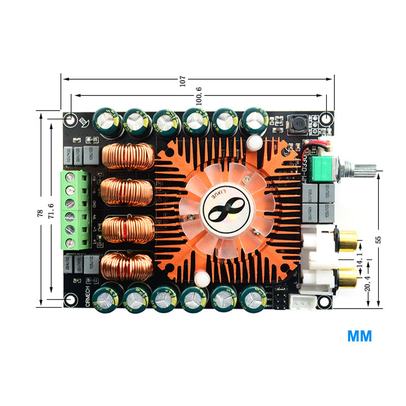 2*160W TDA7498E power digital amplifier board Audio 2.0 HIFI stereo Class D BTL 220W DC12V-36V AMP amplifiers pcb assembly Customize