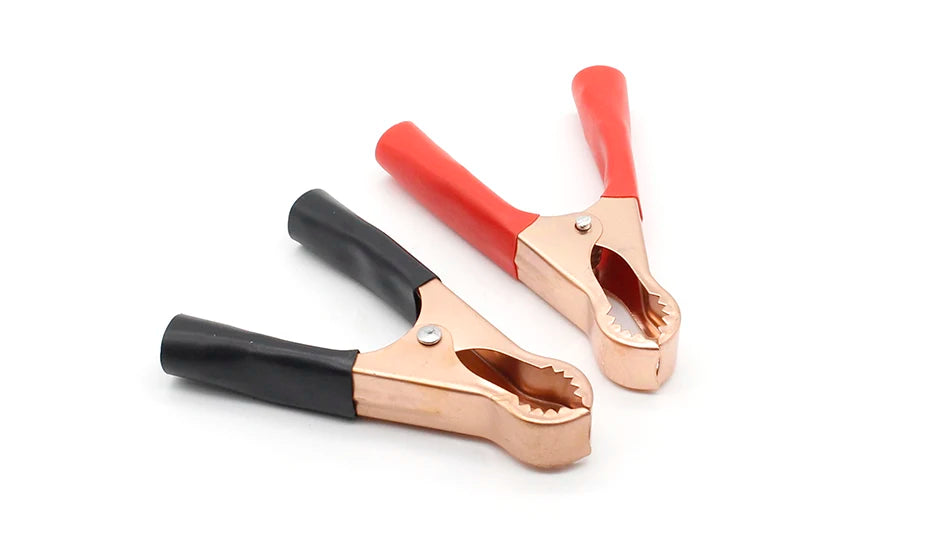 Custom 2Pcs 50A Red + Black 80mm Crocodile Car Caravan Van Battery Test Lead Clips Best Promotion Alligator Clips Manufacturer