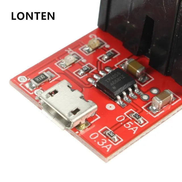 Custom Lonten 5Pcs/lot 18650 Battery Charging Holder Charging Board TP4056 0.3A / 0.5A / 0.8A with protection board Manufacturer