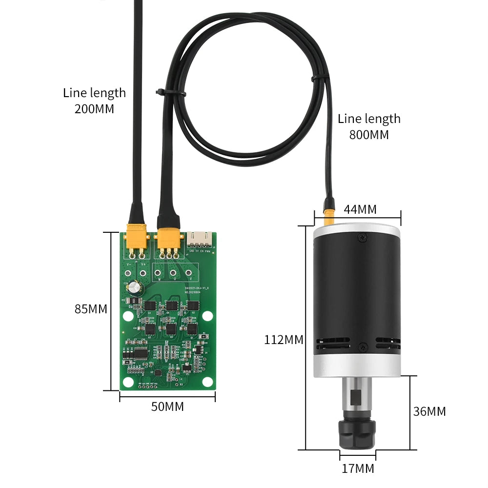 Custom 10000 Rpm Brushless DC Motor Kit 24V Drive Board with Cable Suitable for 3018 PRO CNC Engraving Machine Low Noise Long Life Manufacturer