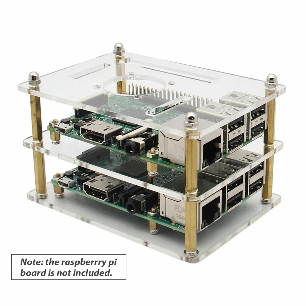 Custom Raspberry Pi 4 Model B 1-5layers Transparent Acrylic Case Protective Shell for Raspberry Pi 3 Model B+(plus) / 3B / 2B / B+ Manufacturer