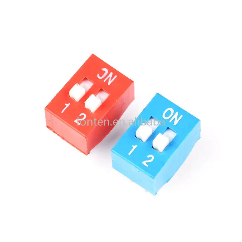 Custom 50PCS Red/Blue 2.54mm Pitch Slide Type Switch 1P/2P/3P/4P/5P-10P DIP Switch New Manufacturer