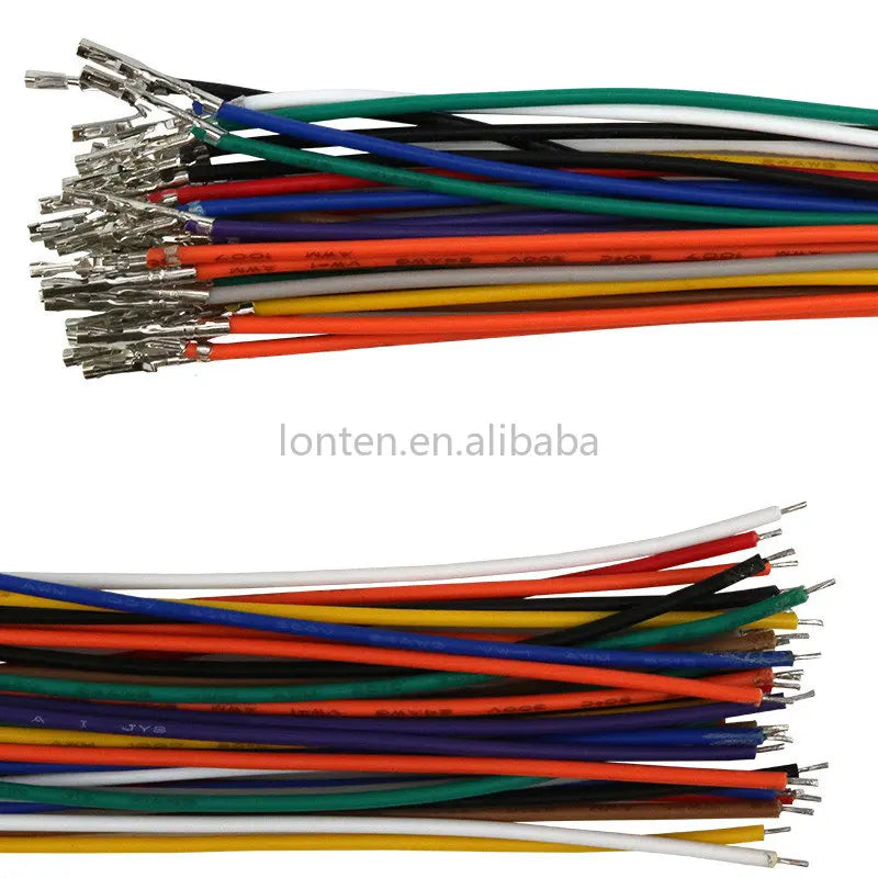 Custom 20PCS MX2.54 Dupont Connector with Buckle Belt Terminal Wire Electronic Cable Single/Double Head 24AWG 2.54MM 20cm TJC8A Manufacturer