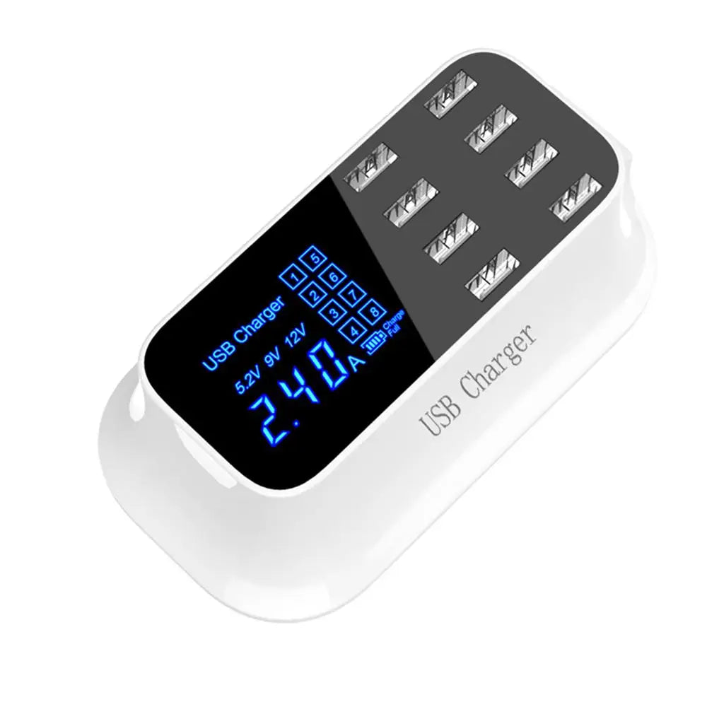 Custom Lonten Quick Charge 3.0 Smart USB Charger Station Led Display Fast Charging Power Adapter Desktop Strip Mobile Phone USB Manufacturer