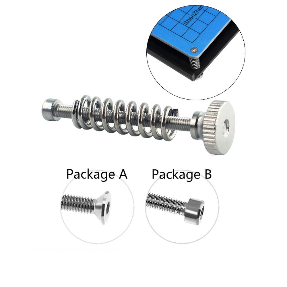 Custom 5pcs/lot 3D printer Leveling components M3 screw Leveling spring Leveling knob suite for 3D printer Heating Bed parts Manufacturer