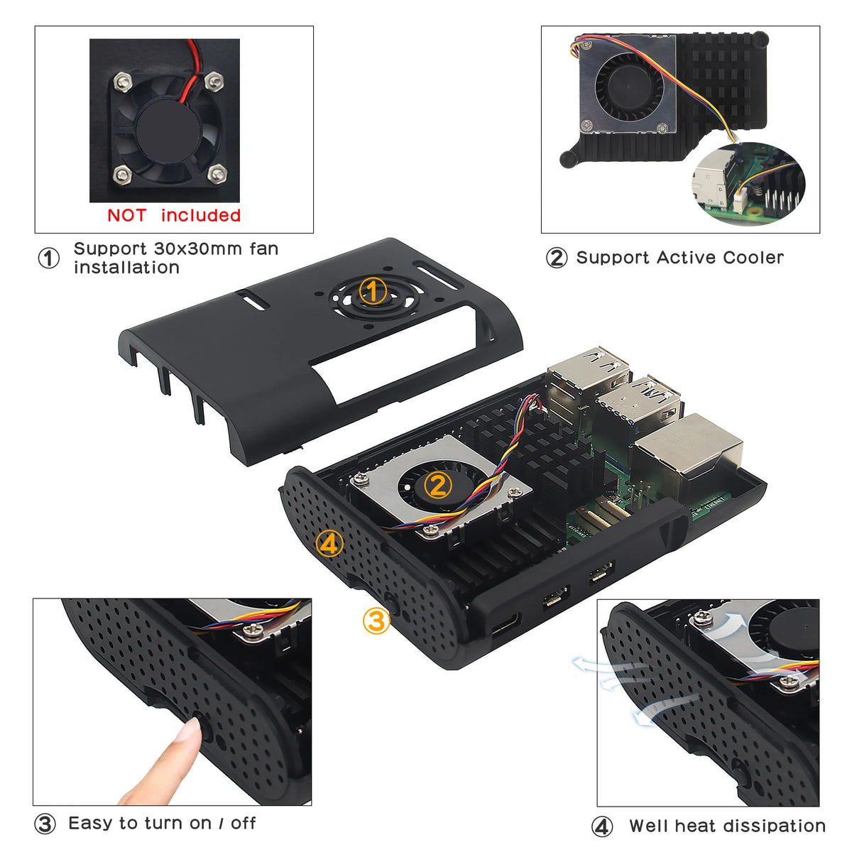 Custom Raspberry Pi 5 Case  | ABS Shell with H501 Active Cooler