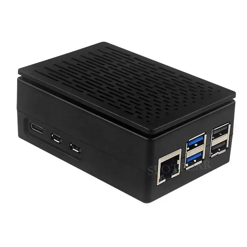 Custom Raspberry Pi 5 ABS Case 3.5inch Display Stripe Compatible Multi-Purpose with Removable Cover and Fan Mount Education