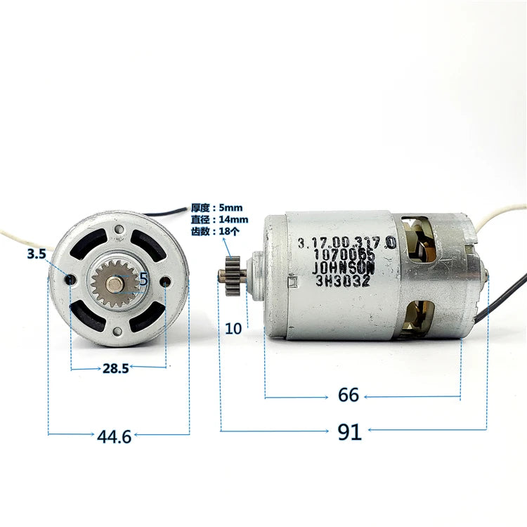 Custom JOHNSON RS-775 Motor with Cooling Fan DC 12V-20V 14000RPM-22000RPM High Speed Large Power For Electric Drill Garden Tool Manufacturer