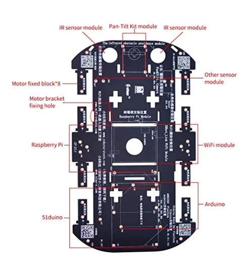 Custom Custom 4WD Robot Chassis Kit with 4 TT Motor for Raspberry Pi Manufacturer