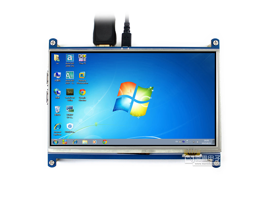 7 inch for Raspberry pi touch screen 1024*600 7 inch IPS resistance Touch Screen LCD, HD supports various systems Custom