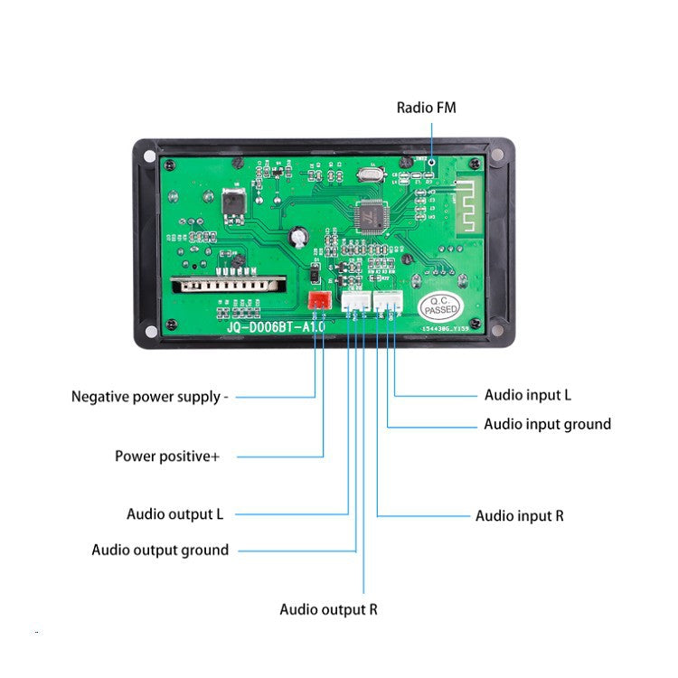 Custom FM MP3 Player Digital Audio Decoder Board Receiver Stereo DIY Speaker USB Recording LCD Lyrics 12V car amplifier pcb assembly