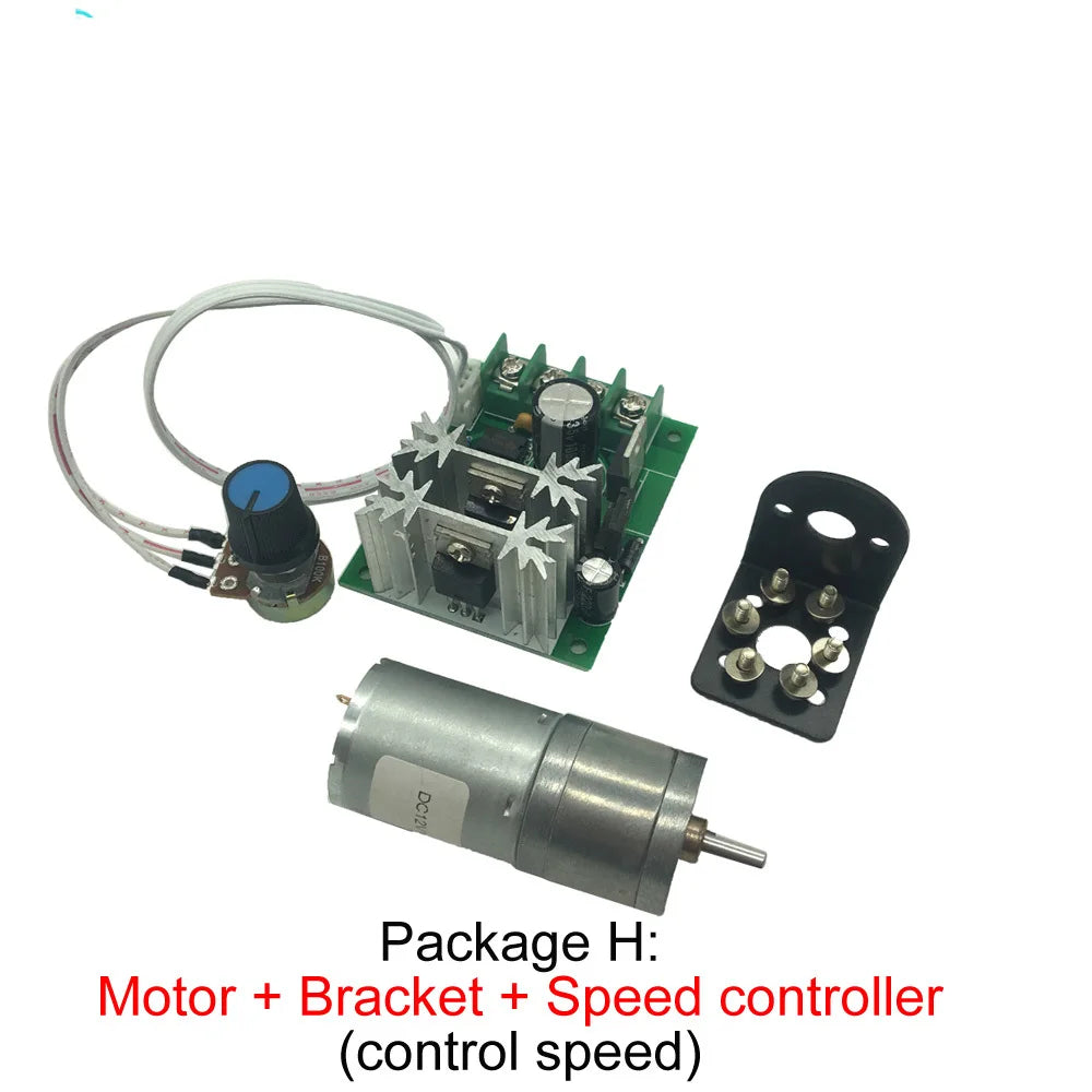 Custom 6-24V DC Gear Motor Low Speed  Electric Motor 7.5-1931RPM With Reversible Gearbox For Smart Car Mini Tools JGA25-370 Manufacturer