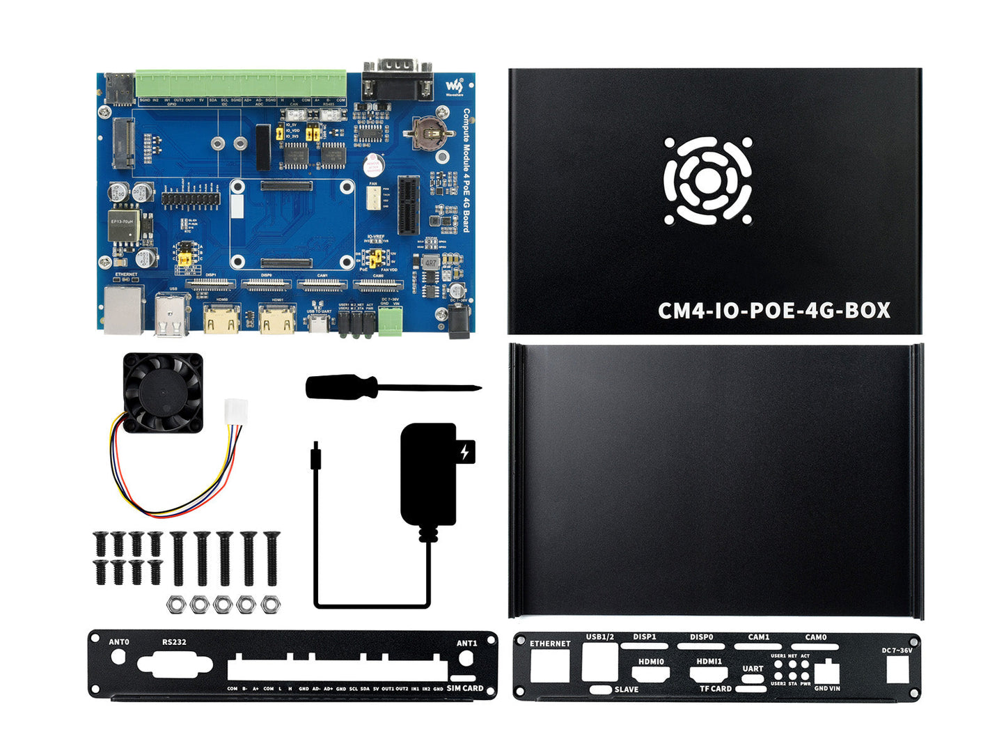 Industrial IoT Mini-Computer Based on Raspberry Pi Compute Module 4 (NOT Included) PoE 5G/4G Metal Case Custom PCB potting pcba customize