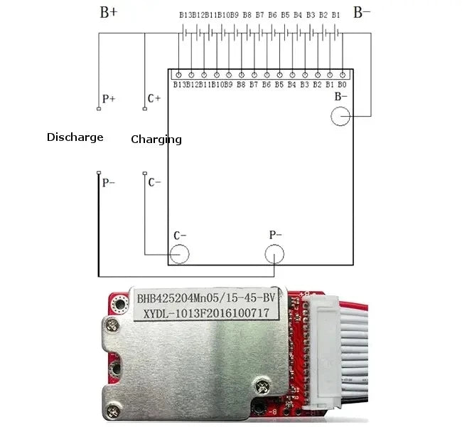 Custom 48V 13S 15A-45A 20x 3.6V/3.7V/4.2V Lithium ion Li-ion Li-Po Battery Protection Board BMS PCB Manufacturer