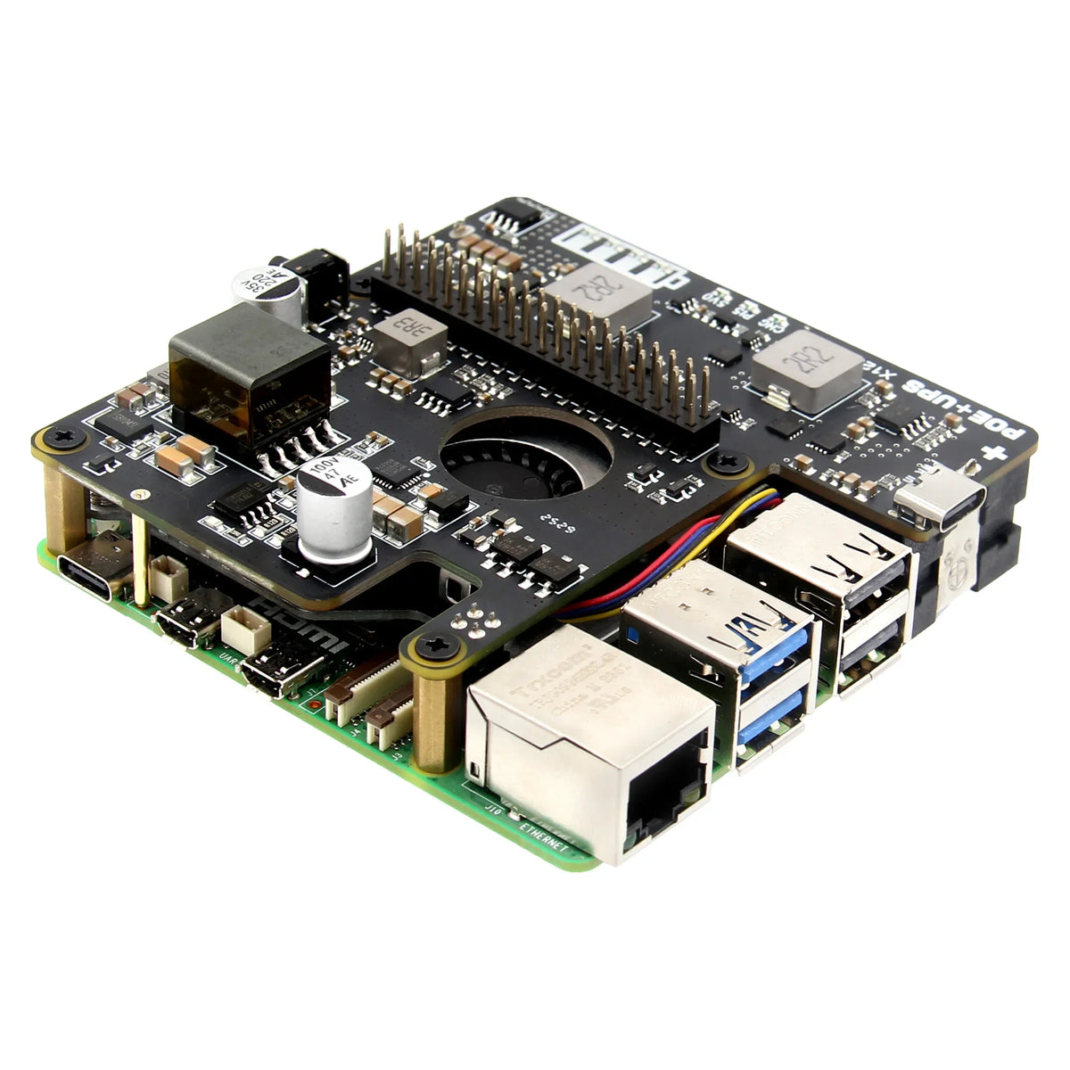 X1207 V1.2 POE+UPS Hat Power Management Board Compatible with 1 Cell 21700 Batteries for Raspberry Pi 5