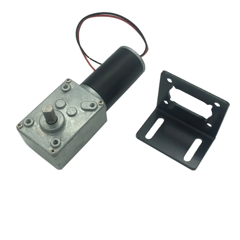 Custom A58SW31ZY 7-470rpm DC 24v Worm Geared Magnetic Motor 1.6-70kg.Cm High Torque D Shaft 12v Motor Rotating Table Door Self-Lock Manufacturer