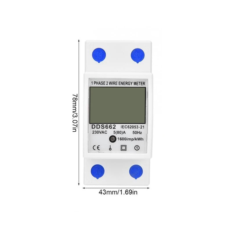 Custom Lonten Din-rail  Meter 5-80A DDS662 LCD Backlight Digital Display Single Phase Electronic  KWh Meter Manufacturer