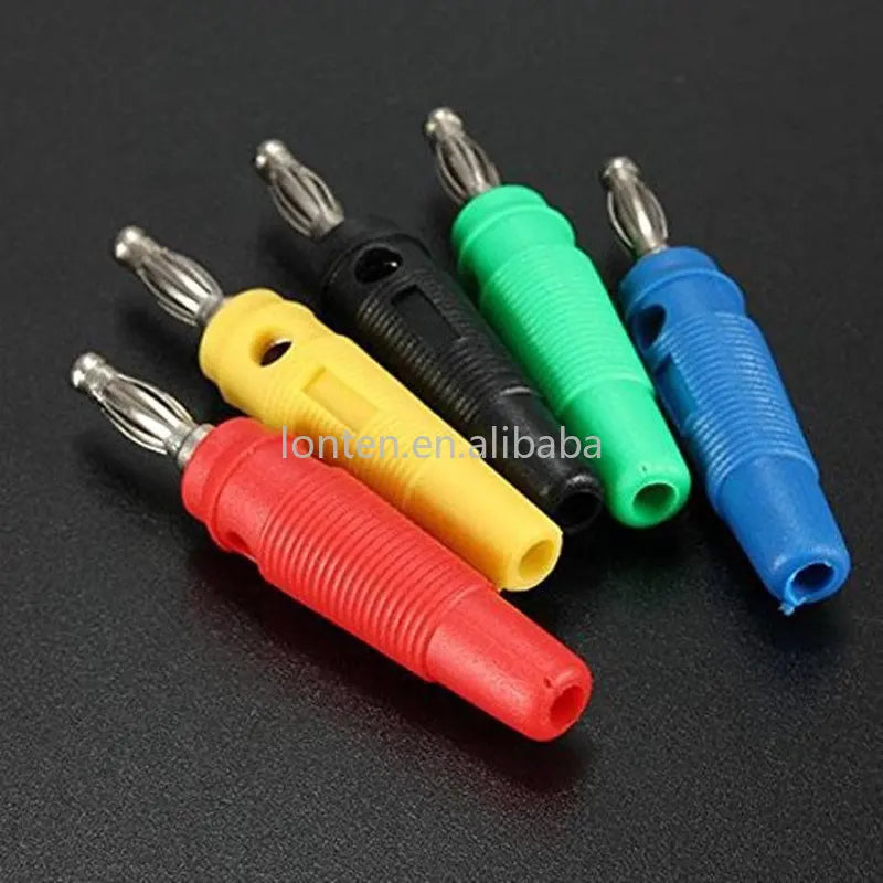 Custom Custom 20 pcs 5 Color Amplifier Speaker Binding Post Nickel Plated 4mm Banana Jack Plug FOR Audio male Connectors Solder 55mm Manufacturer