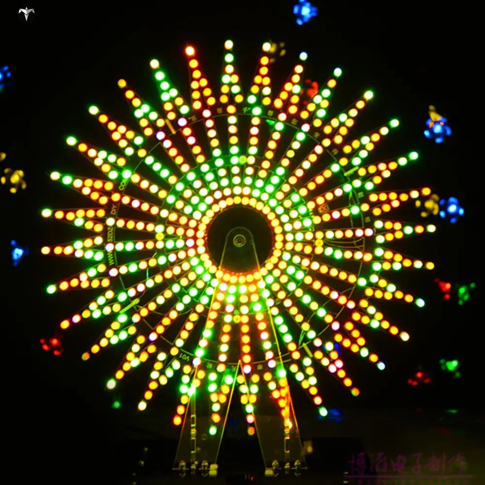 Custom Lonten DIY Ferris Wheel Model LED Light Kit Remote Control Music Spectrum Electronic Kit 51 Single-chip LED Kit Manufacturer