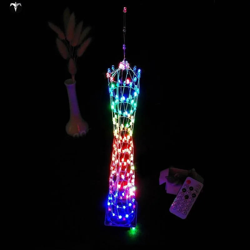 Custom Lonten DIY Little Colorful LED Light Cu-be Canton Tower Suite IR Remote Control Electronic Kit Manufacturer